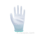 HESPAX Gants de PU en polyester blanc anti-statique en tricot